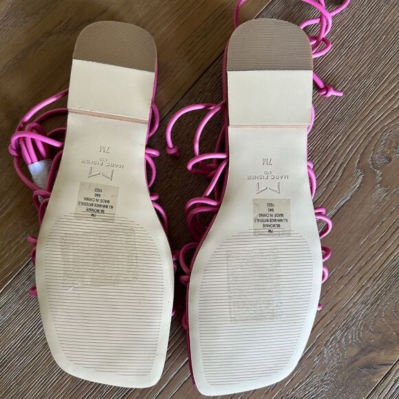 MARC FISHER  Monnie Ankle Wrap Sandal In Pink - Picture 9 of 10